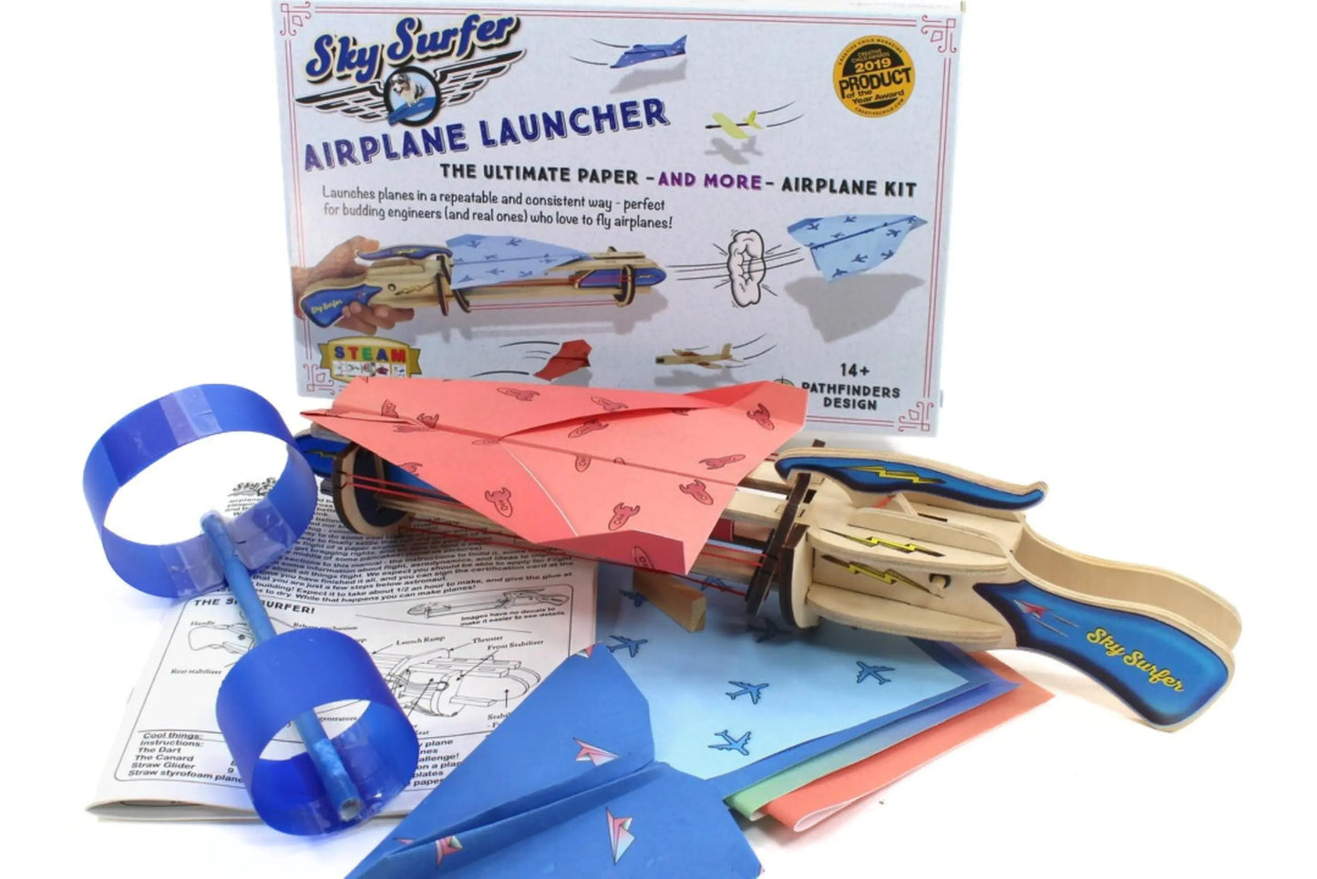 PATHFINDERS STEM kit Airplane Launcher Paper Airplane Engineering kit for Kids Ages 12-14 Wood Building Kits Educational Toys for Kids Science kit for Kids Age 12-14 stem Projects