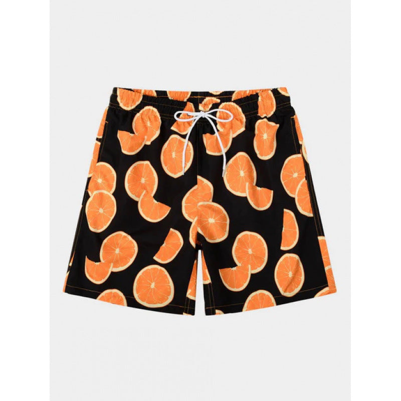 Beach pants men's large size quick dry loose thin men's shorts sports casual flower pants