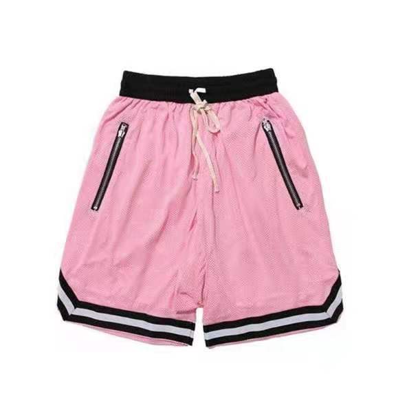 Men's summer quick dry muscle fitness sports shorts Mesh solid color hip hop breathable casual basketball pants