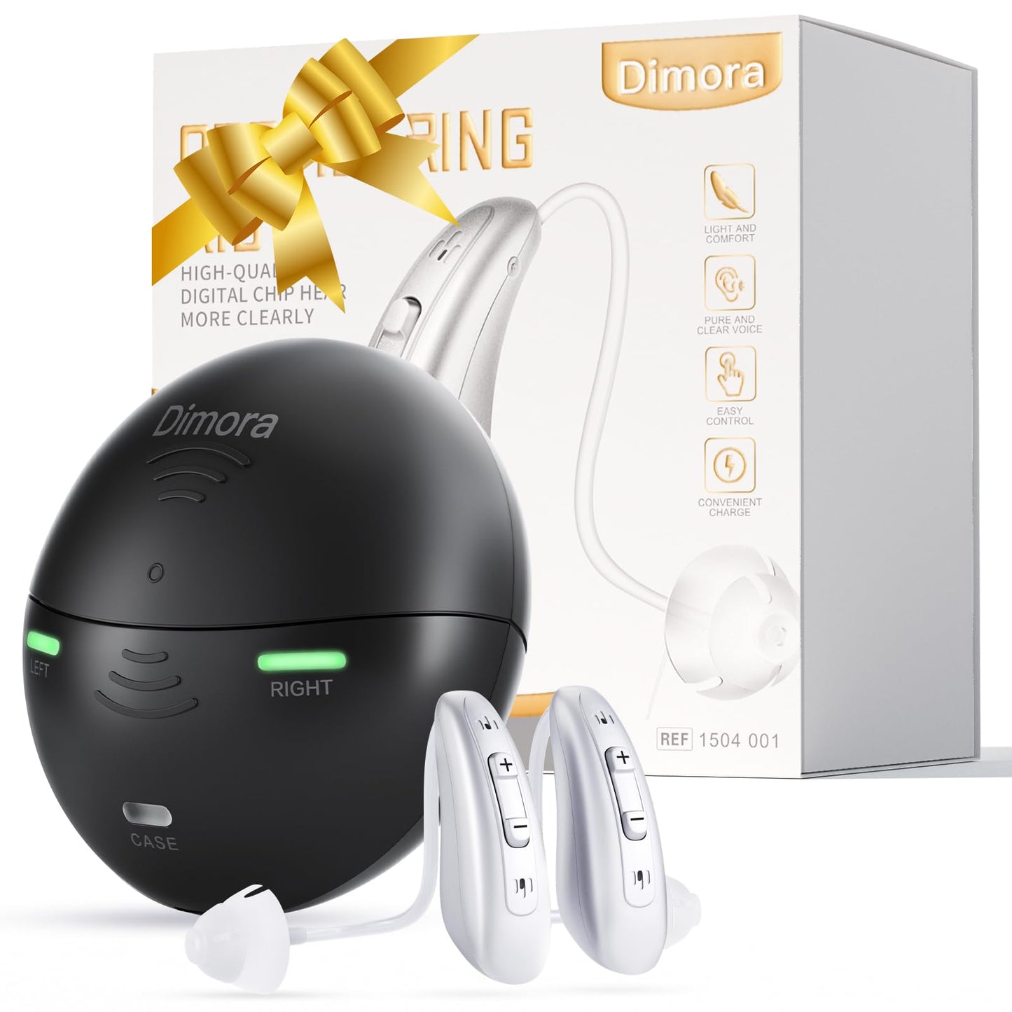 Rechargeable Hearing Aids for Seniors Adults-Dimora BTE Earing Aid (Not Amplifiers) with 16-Channel Sound Processing for Superior Sound Quality Noise Canceling Digital Hearing Assist Easy to UseOver-the-Counter(FSA or HSA eligible) by Anti Spier