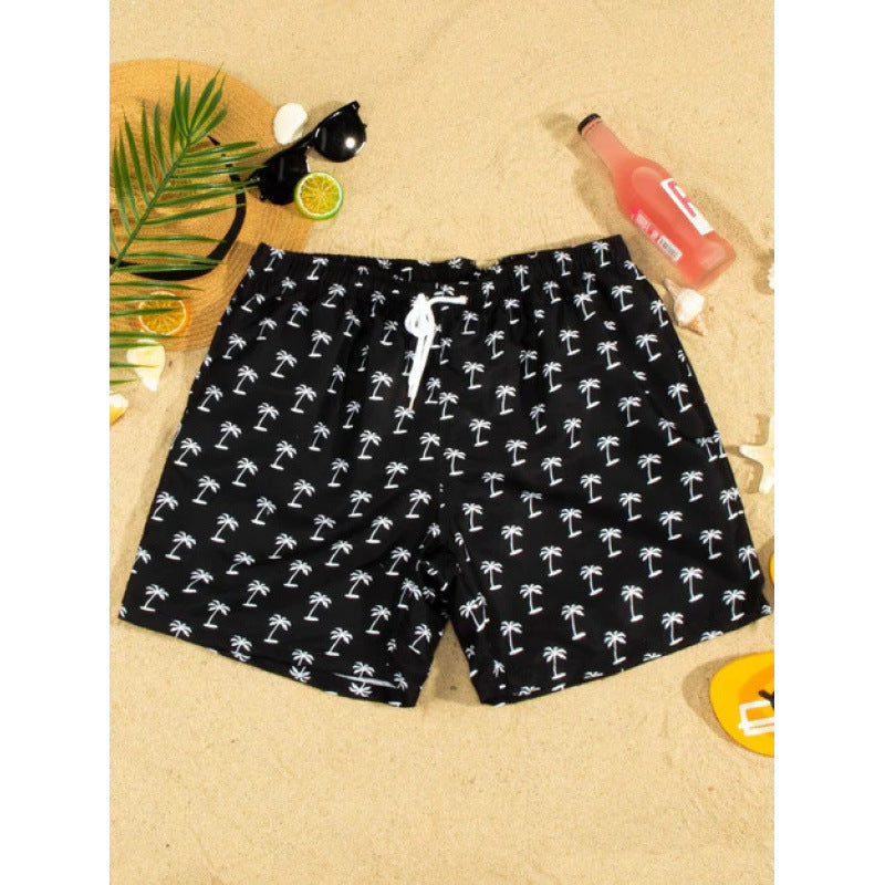 Beach pants men's large size quick dry loose thin men's shorts sports casual flower pants