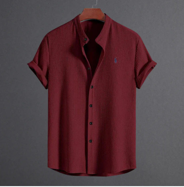 Men's summer new men men's short sleeve solid color men's shirt top