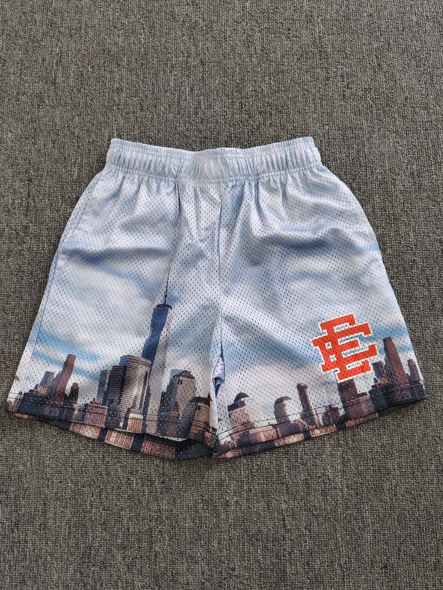 American-style knee-length pants EE sunrise oil painting style mesh capri pants quick-drying shorts for men