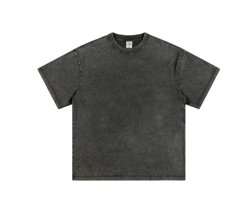 Men's summer American youth fashion brand heavy all neckline cotton short sleeve loose trend T-shirt men