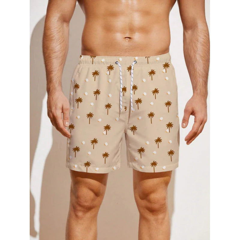 Beach pants men's large size quick dry loose thin men's shorts sports casual flower pants