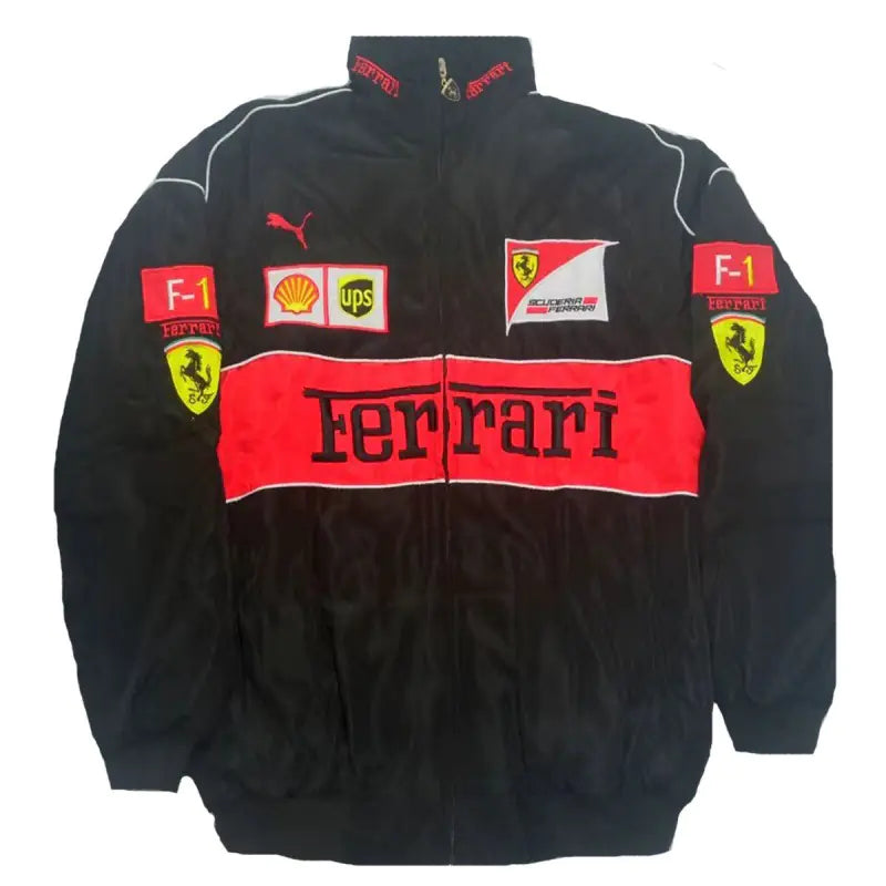 F1 Motorcycle Racing Jacket with Vintage Embroidery