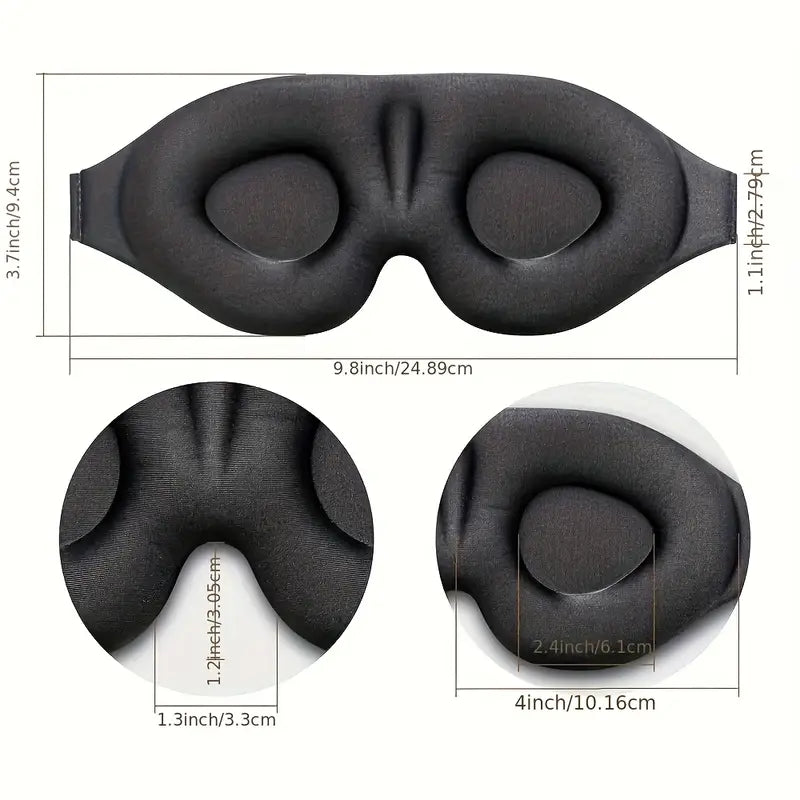 Adjustable 3D Sleep Mask for Men & Women - Breathable, Light-Blocking Eye Cover for Naps & Travel Father's Day, Mother's Day Gift