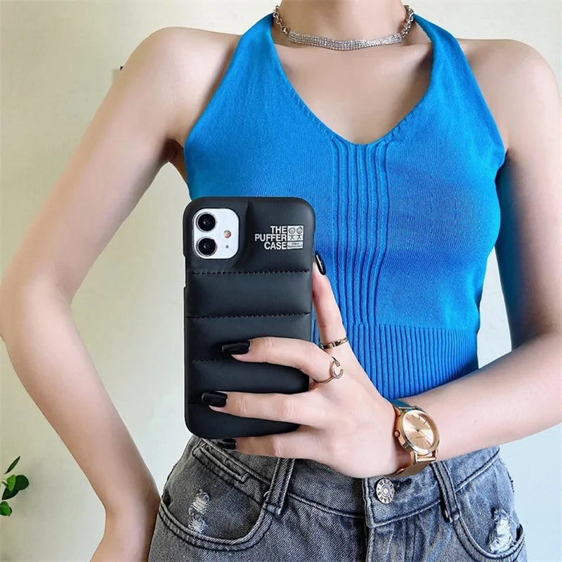 Fashion Brand Down Jacket Phone Case For iPhone