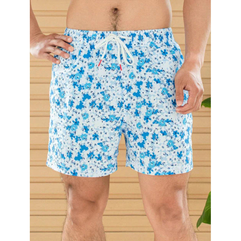 Beach pants men's large size quick dry loose thin men's shorts sports casual flower pants