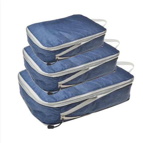 Amazon Travel Compressed Storage Bag 3-Piece Set in Premium Nylon, Versatile Cube Design.