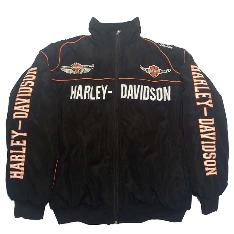 F1 Motorcycle Racing Jacket with Vintage Embroidery