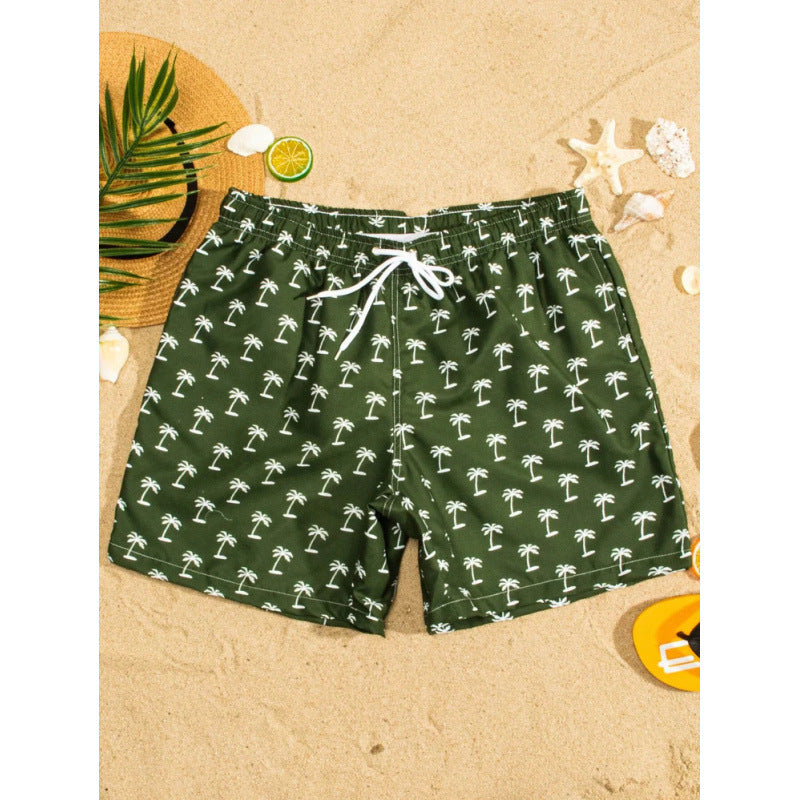 Beach pants men's large size quick dry loose thin men's shorts sports casual flower pants