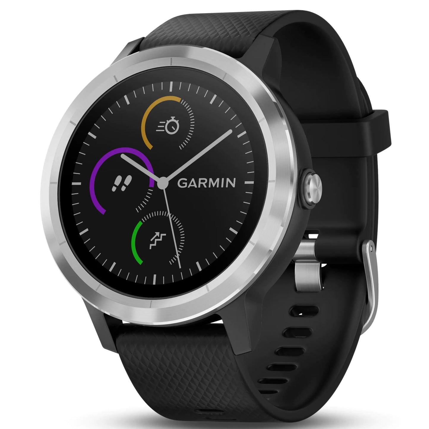 Garmin 010-01769-01 Vivoactive 3 GPS Smartwatch with Contactless Payments and Built-In Sports Apps Black with Silver Hardware