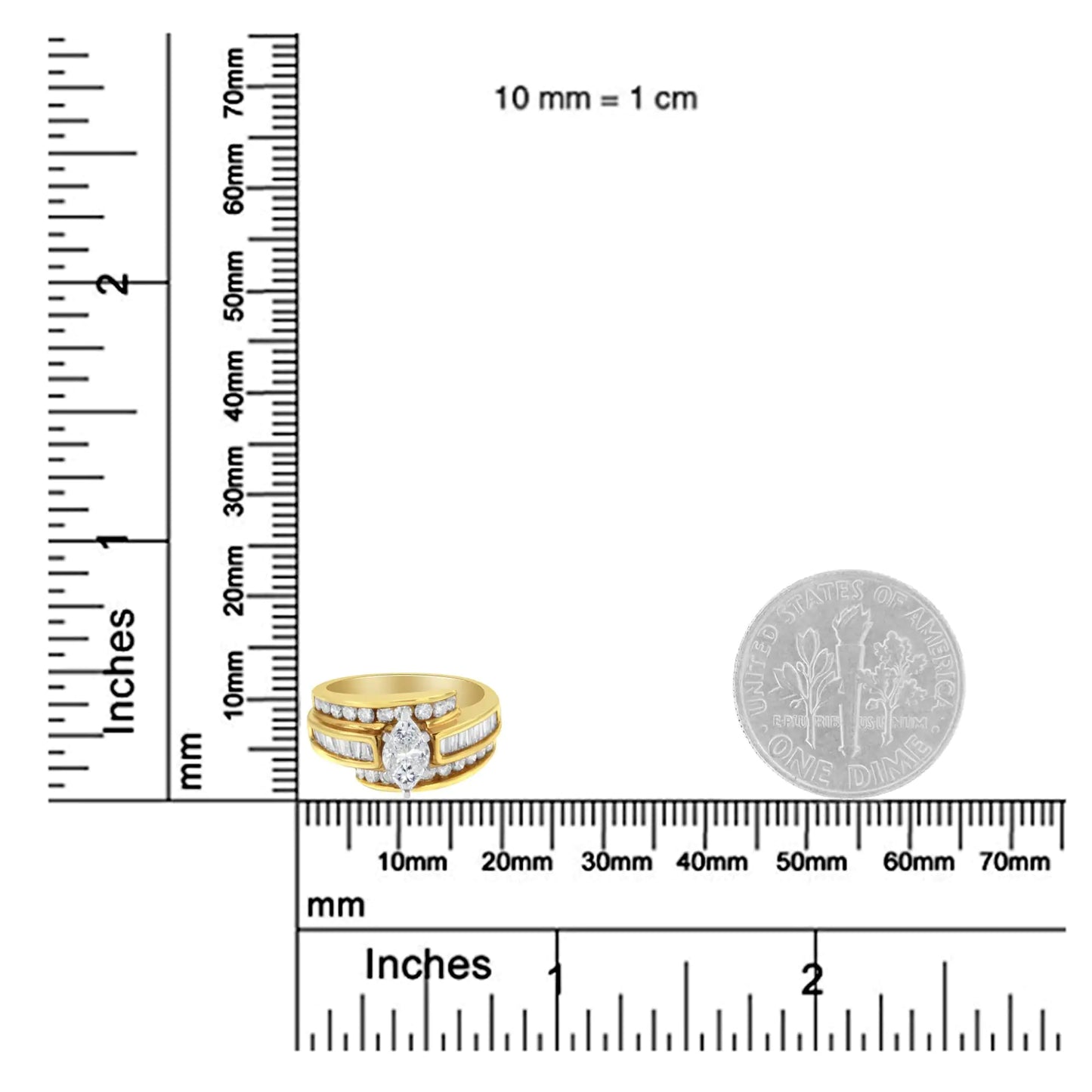 14KT Two-Toned Diamond Cocktail Ring (1 1/3 cttw, H-I Color, SI1-SI2 Clarity) - Anti Spier