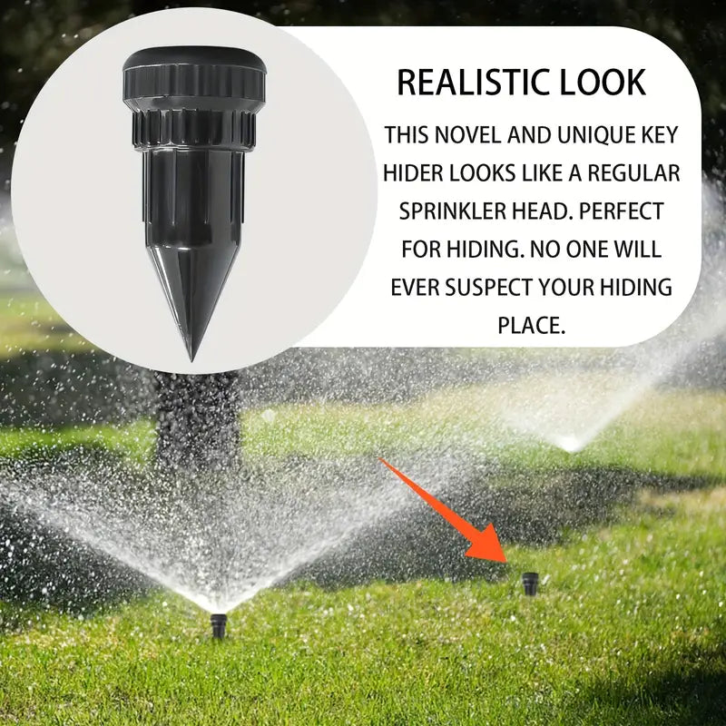 A Sprinkler Key Hiding Device, Realistic Key Hiding Box, Waterproof Key Safe for Outdoor Gardens And Lawns, Easily Insertable Underground in Garden Grass, Resistant to Water And Corrosion