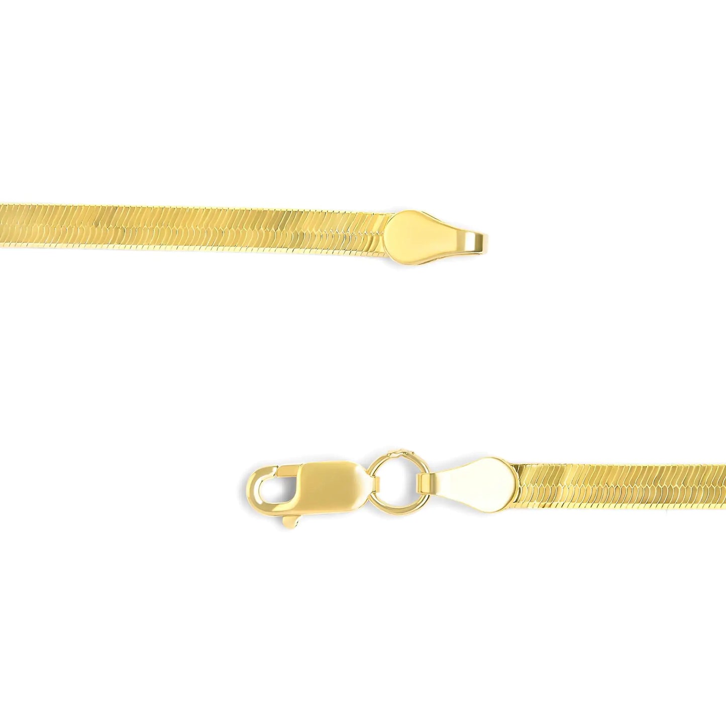 Unisex Solid 14K Gold 2.8mm Imperial Herringbone Chain Necklace - Anti Spier