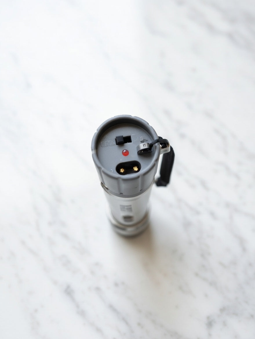 Silver Safety Flashlight Stun Shock Rechargeable Super Bright LED with Holster