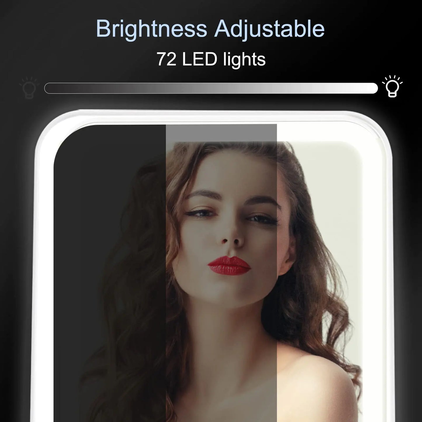 Rechargeable Travel Lighted Makeup Mirror with PU Leather Cover, Portable Travel Makeup Mirror with lights, 3 Color Lighting,Touch Sensor Dimmable, Light Up Tabletop Folding Cosmetic Mirror Colorful Colorful With Pu Cover