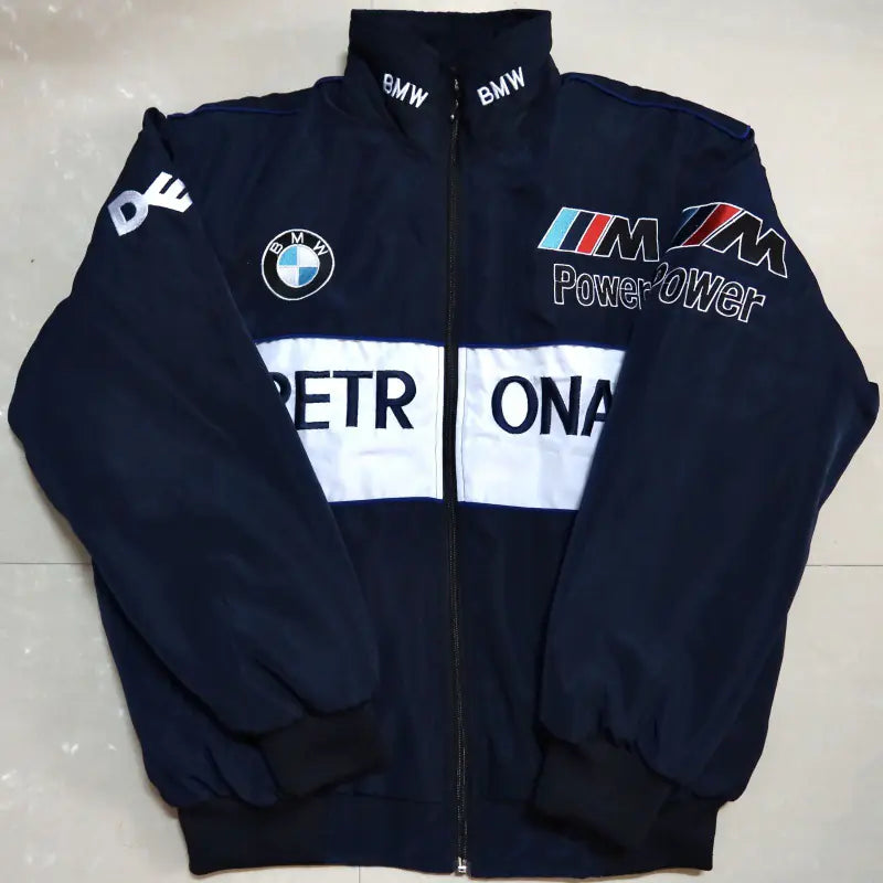 F1 Motorcycle Racing Jacket with Vintage Embroidery
