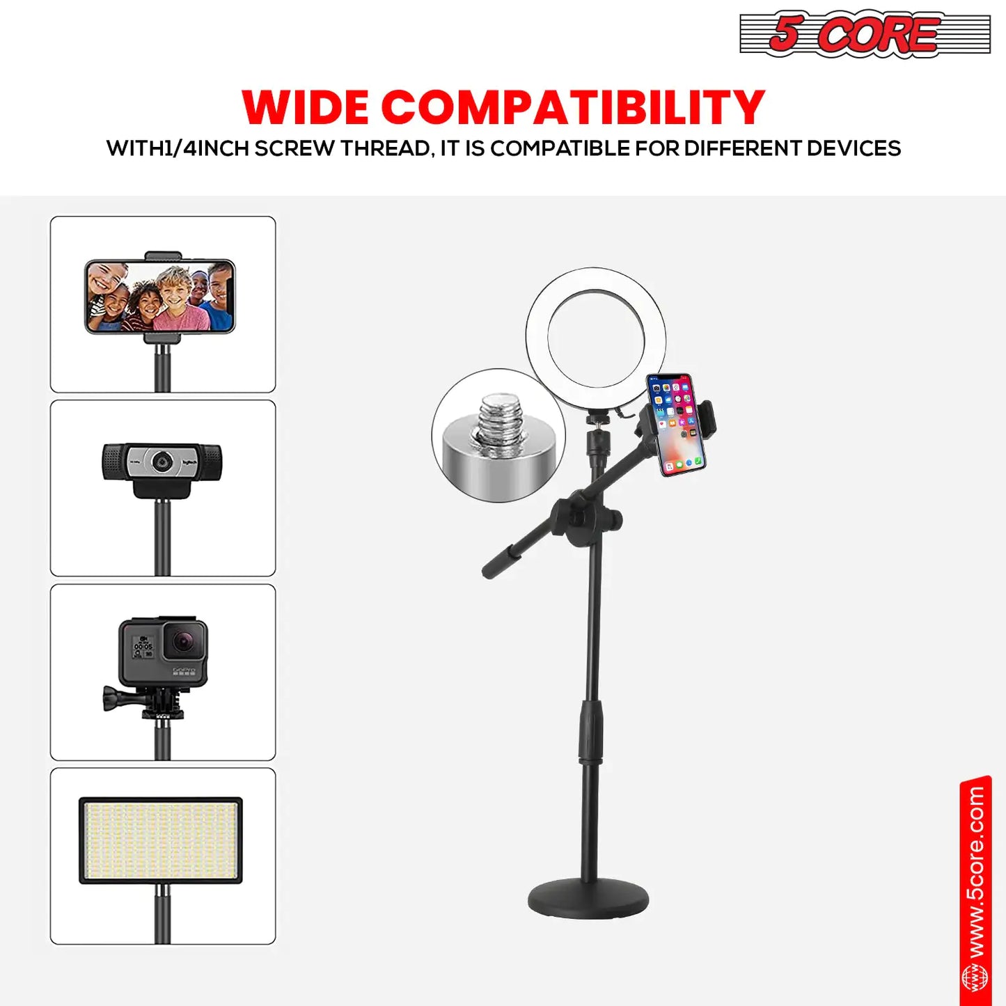 6 inch Ring Light with Cell Phone Stand Adjustable Ring light Angle LED Circle Light w Phone Holder