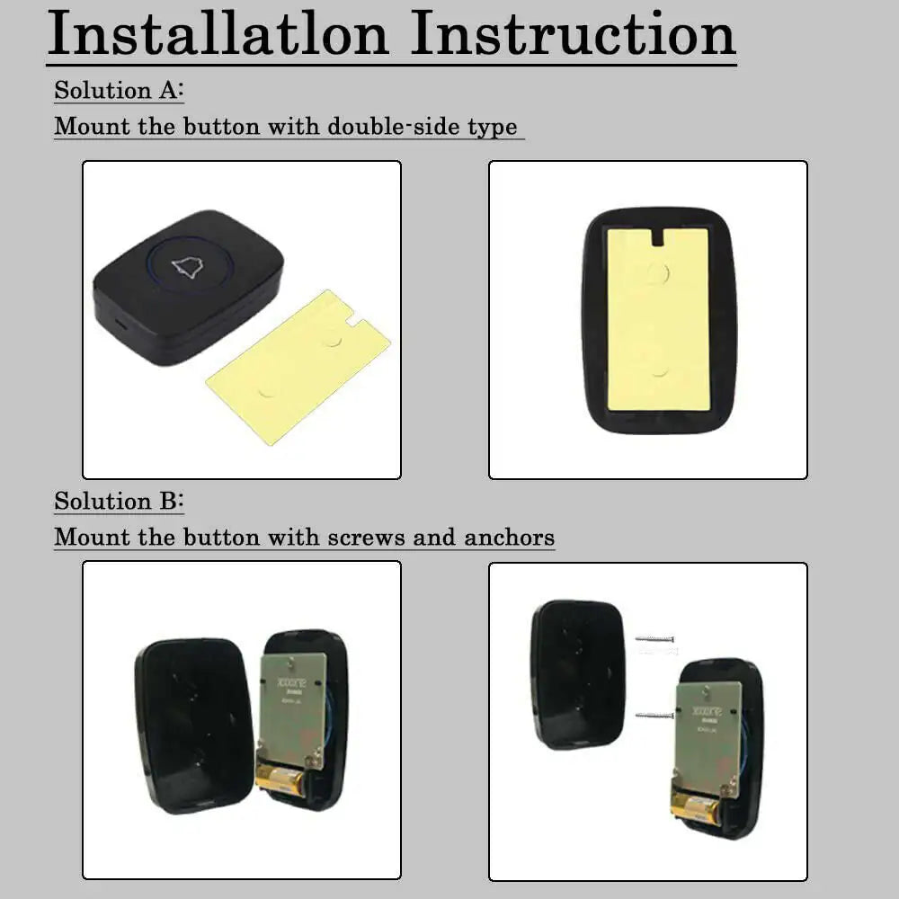 Wireless Doorbell Chime Waterproof Plugin Receiver Adjustable Volume 1000FT Kit by Anti Spier