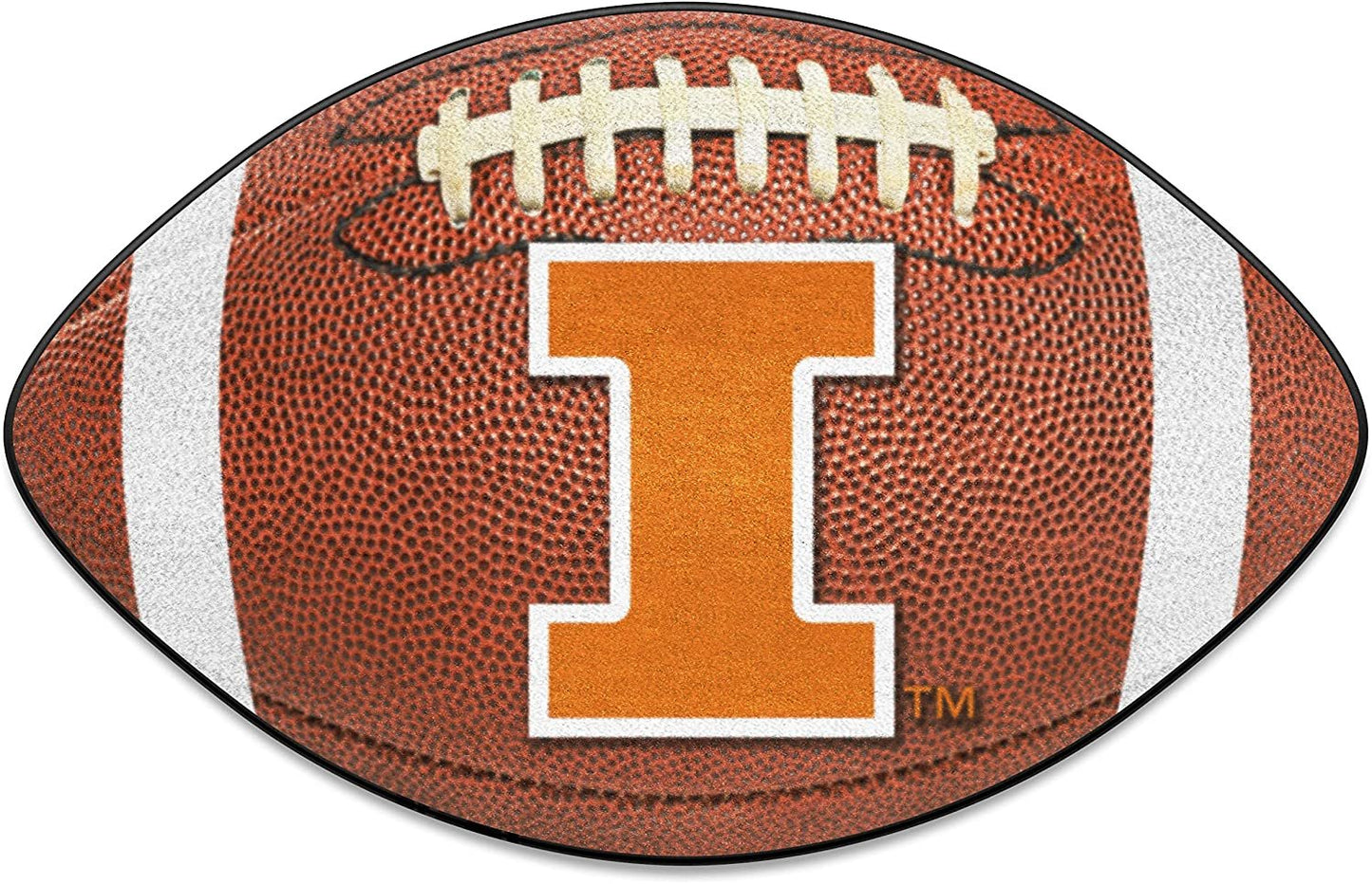 University of Illinois Fighting Illini Floor Mat Area Rug, 20x32 Inch, Non-Skid Backing, Football Design