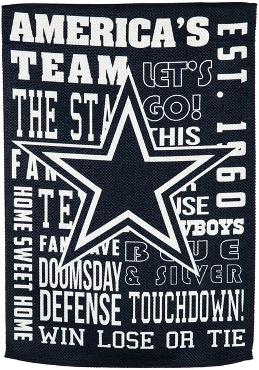 Dallas Cowboys Premium Double Sided House Flag Banner, Fan Rules Style, 28x44 Inch, Display Pole Sold Separately