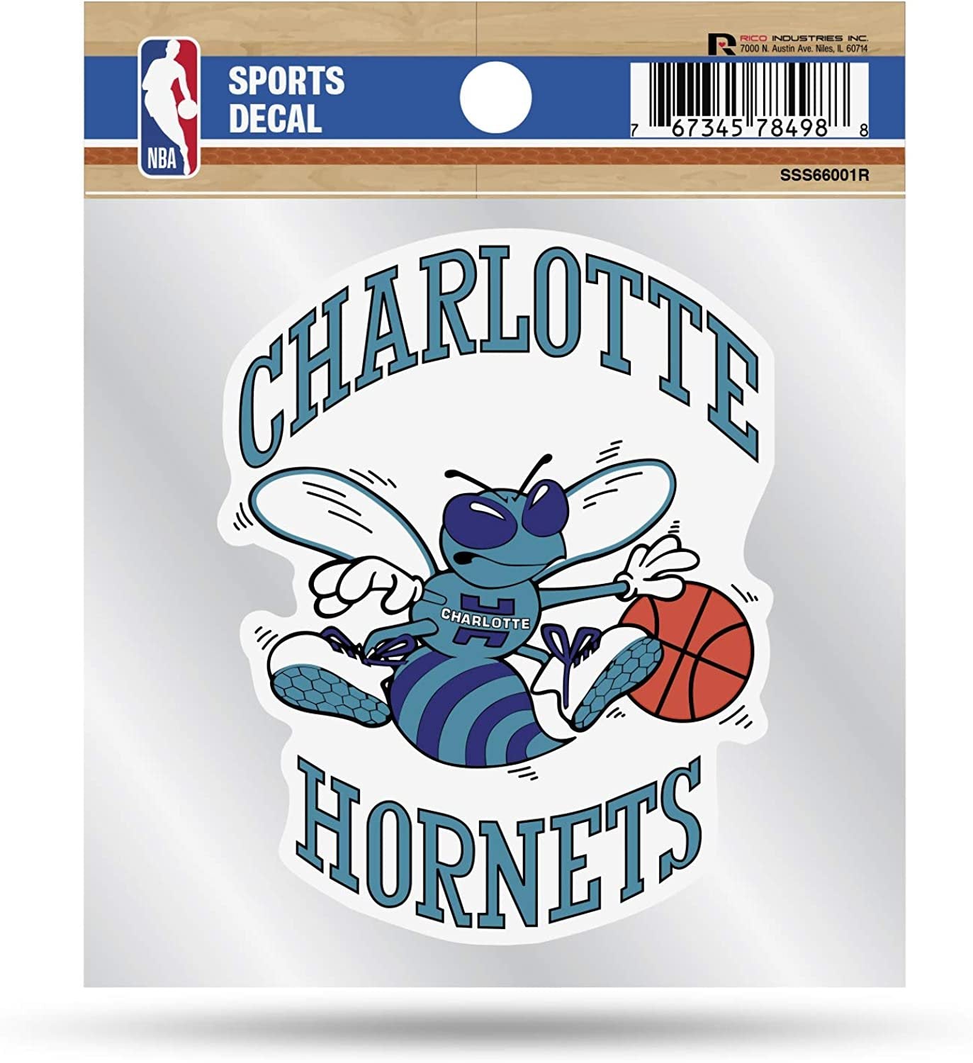Charlotte Hornets 4x4 Decal Sticker Retro Logo Clear Backing