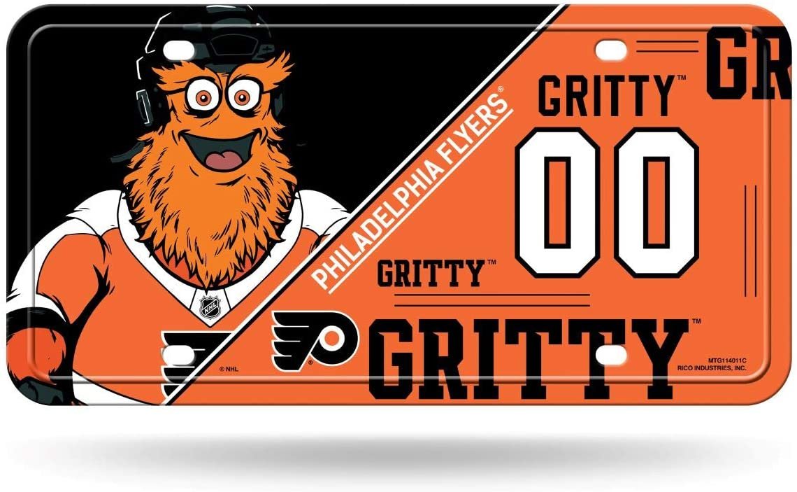 Philadelphia Flyers Gritty Metal Tag License Plate, 6x12 Inch