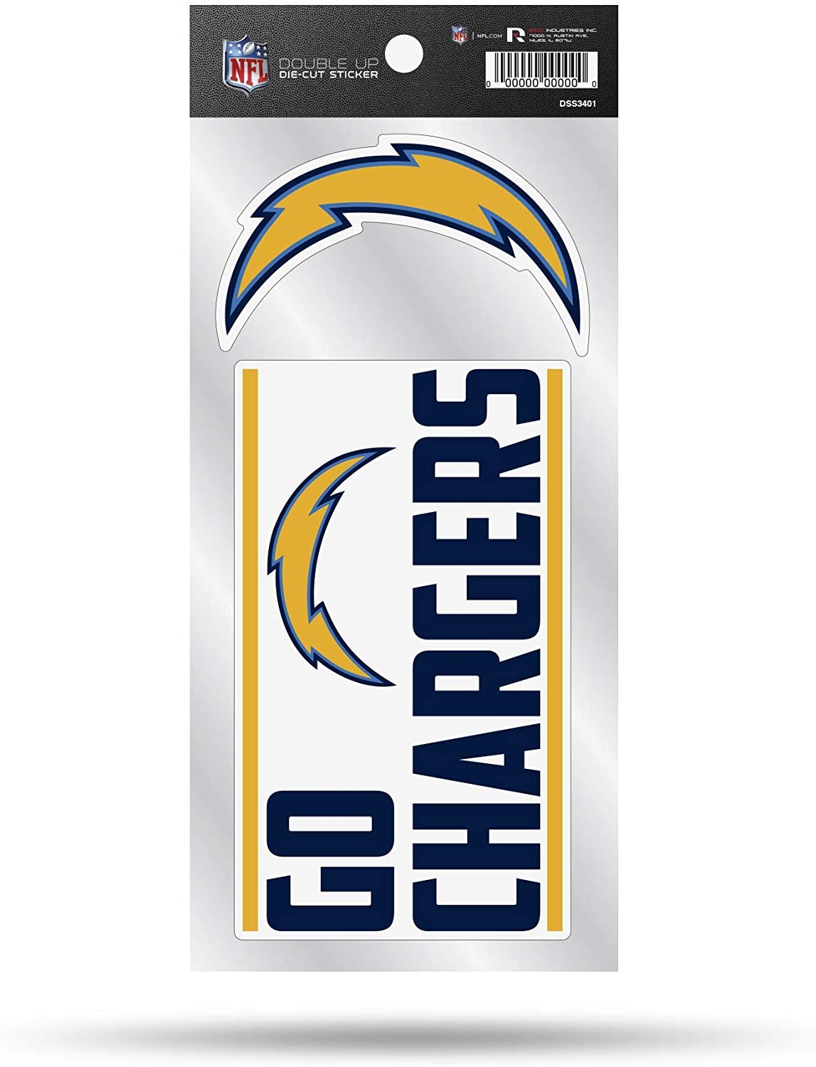Los Angeles Chargers Double Up Die Cut 2-Piece Sticker Sheet