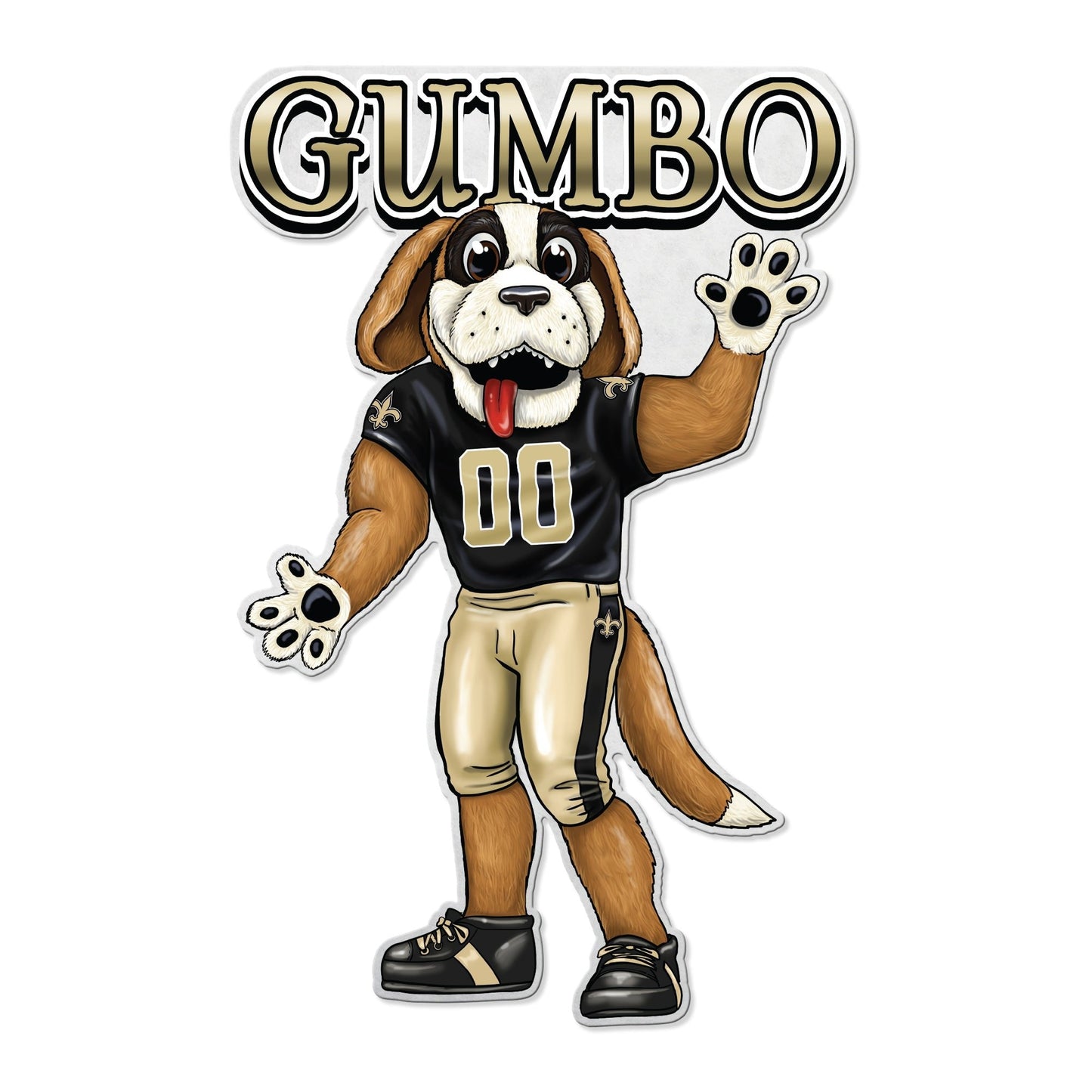 New Orleans Saints Soft Felt Pennant, Mascot Design, Shape Cut, 18 Inch, Easy To Hang