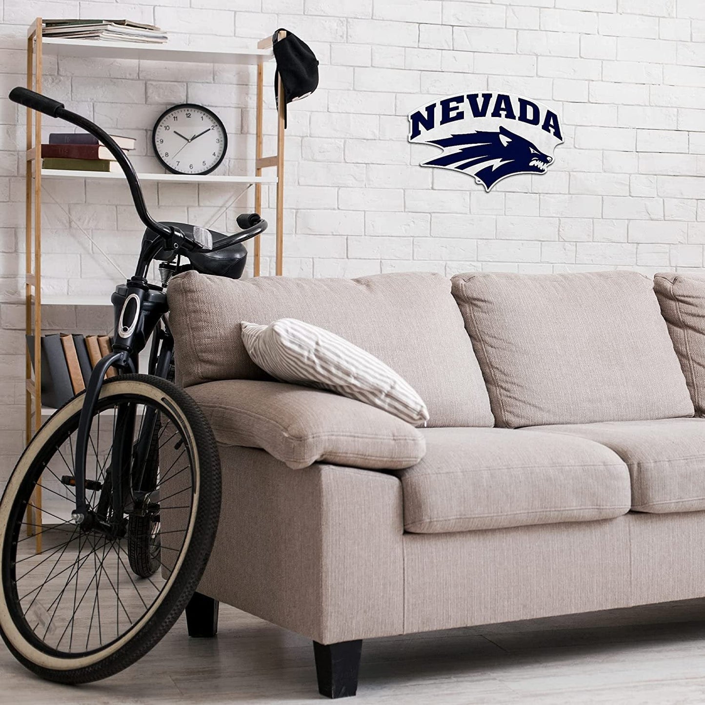University of Nevada Reno Wolf Pack 18 Inch Shape Cut Pennant, Primary Logo, Soft Felt, Easy to Hang