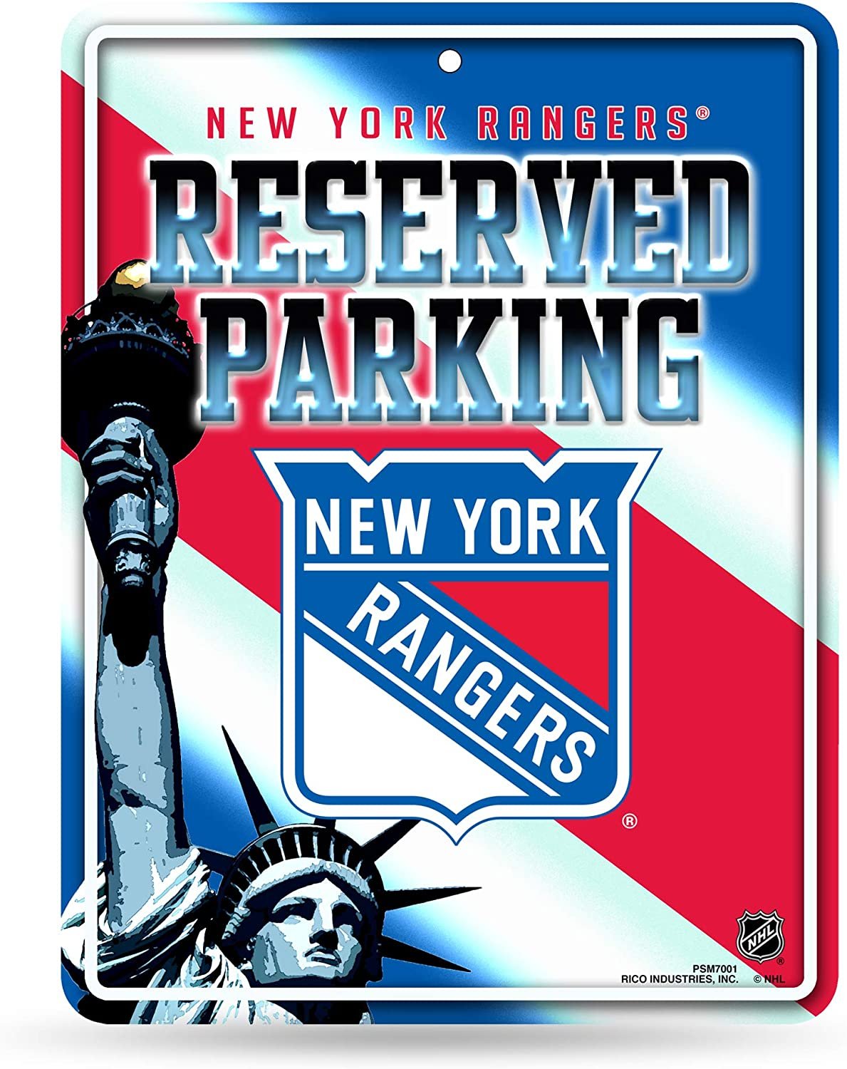 New York Rangers Metal Parking Sign, Reserved, 8.5 x 11 Inch, High Resolution