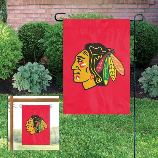 Chicago Blackhawks Premium Garden Flag Banner Applique Embroidered 10.5x15 Inch by Fielders Choice