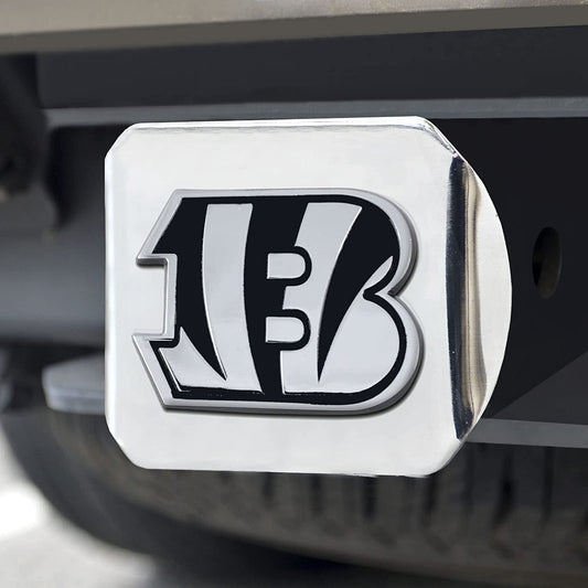 Cincinnati Bengals Hitch Cover Solid Metal with Chrome Metal Emblem 2" Square Type III by Fielders Choice