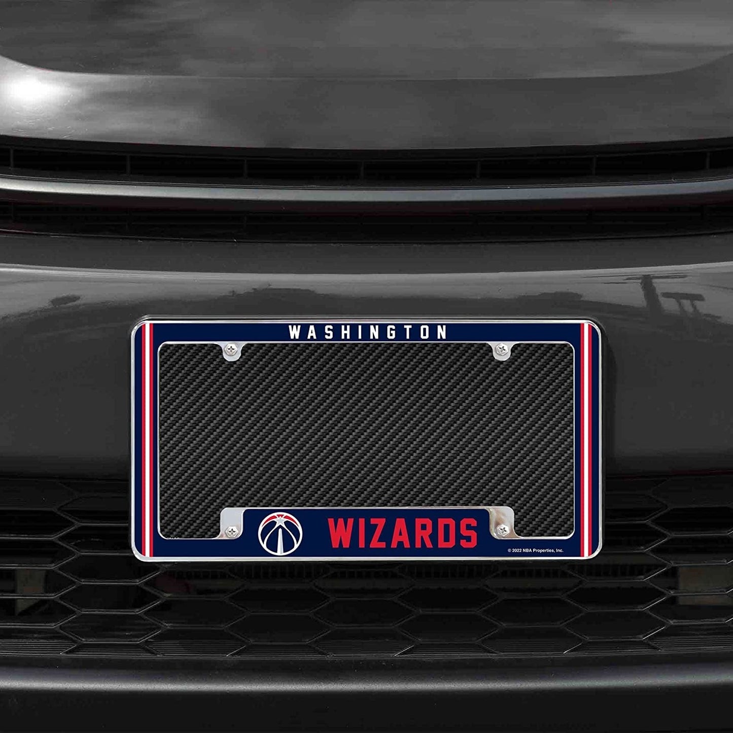 Washington Wizards Metal License Plate Frame Chrome Tag Cover Alternate Design 6x12 Inch