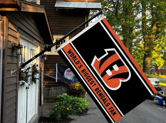 Cincinnati Bengals 3x5 Feet Flag Banner, World's Biggest Fan, Metal Grommets, Single Sided, Indoor or Outdoor Use by Fielders Choice