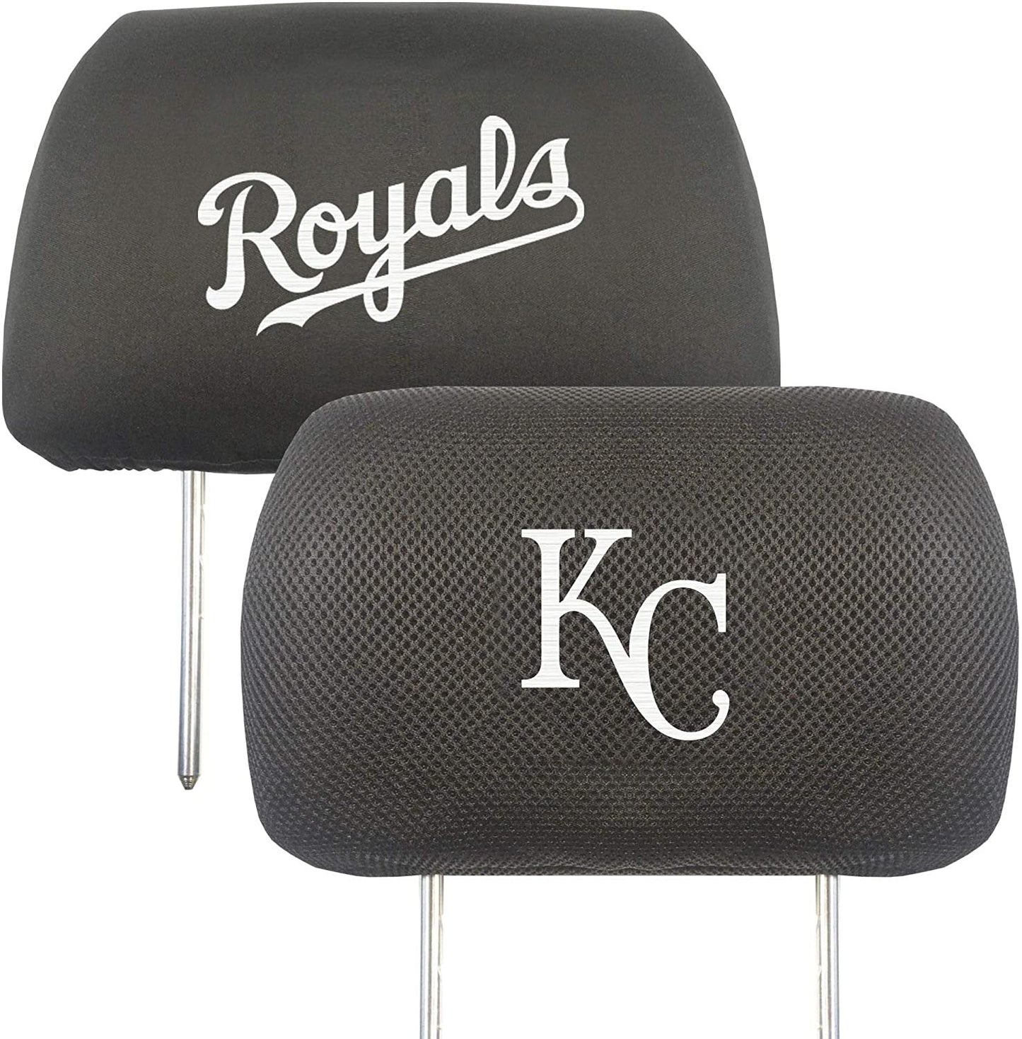 Kansas City Royals Pair Premium Embroidered Auto Head Rest Covers Black Elastic