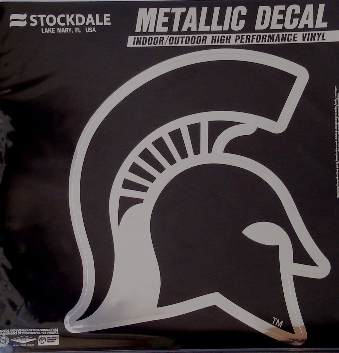 Michigan State University Spartans 6 Inch Magnet, Metallic Chrome Shimmer Design, Vinyl Die Cut, Auto Home Heavy Duty