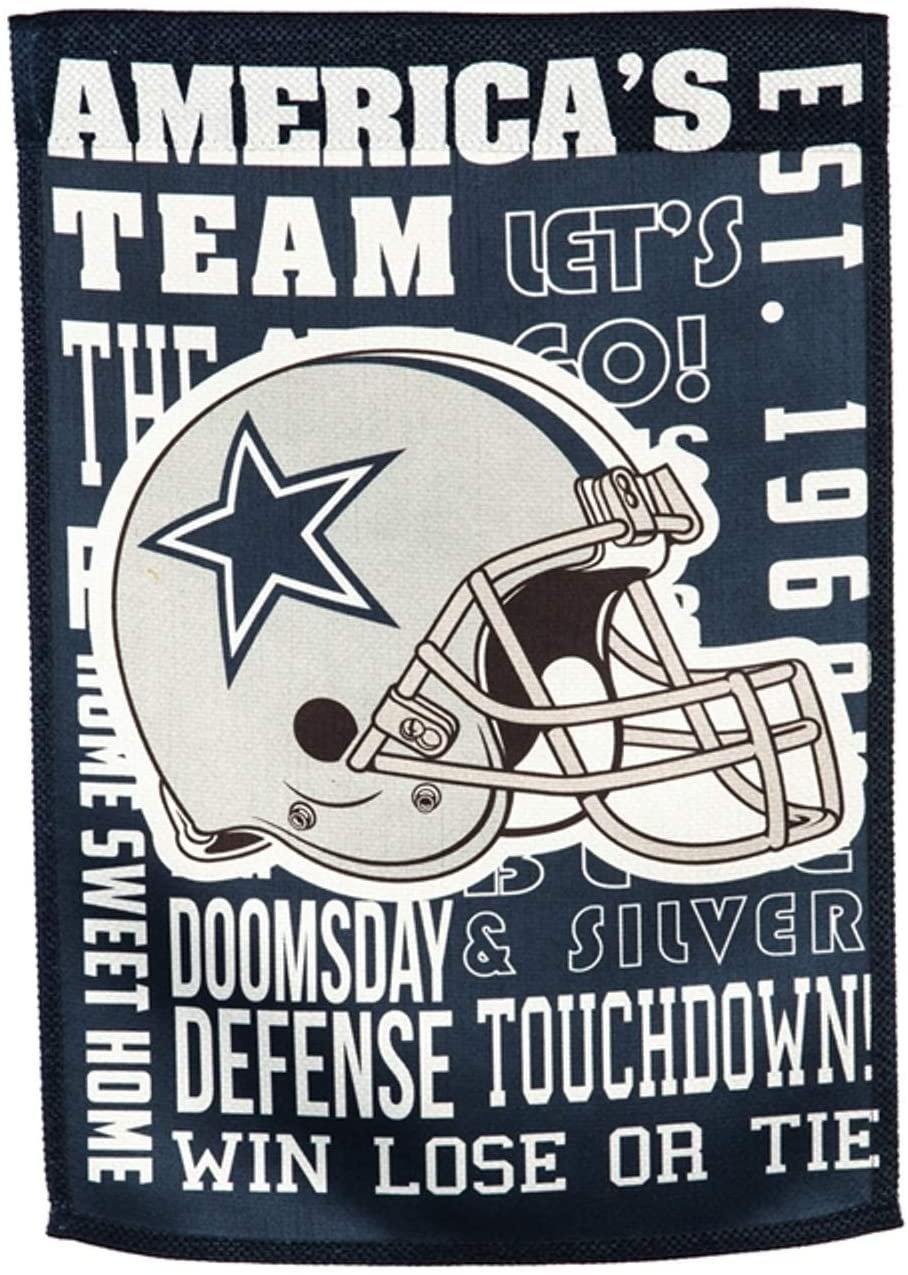 Dallas Cowboys Premium Double Sided House Flag Banner, Fan Rules Style, 28x44 Inch, Display Pole Sold Separately