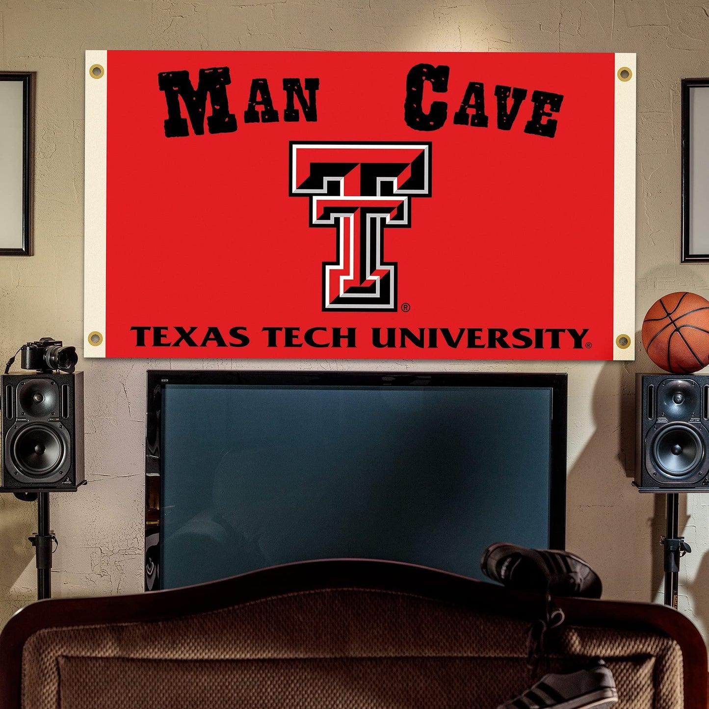 BSI Products, INC. - Texas Tech Red Raiders 3’x5’ Man Cave Flag with 4 Heavy-Duty Brass Grommets - TT Football & Basketball Pride - High Durability - Designed for Indoor Use - Great Gift Idea