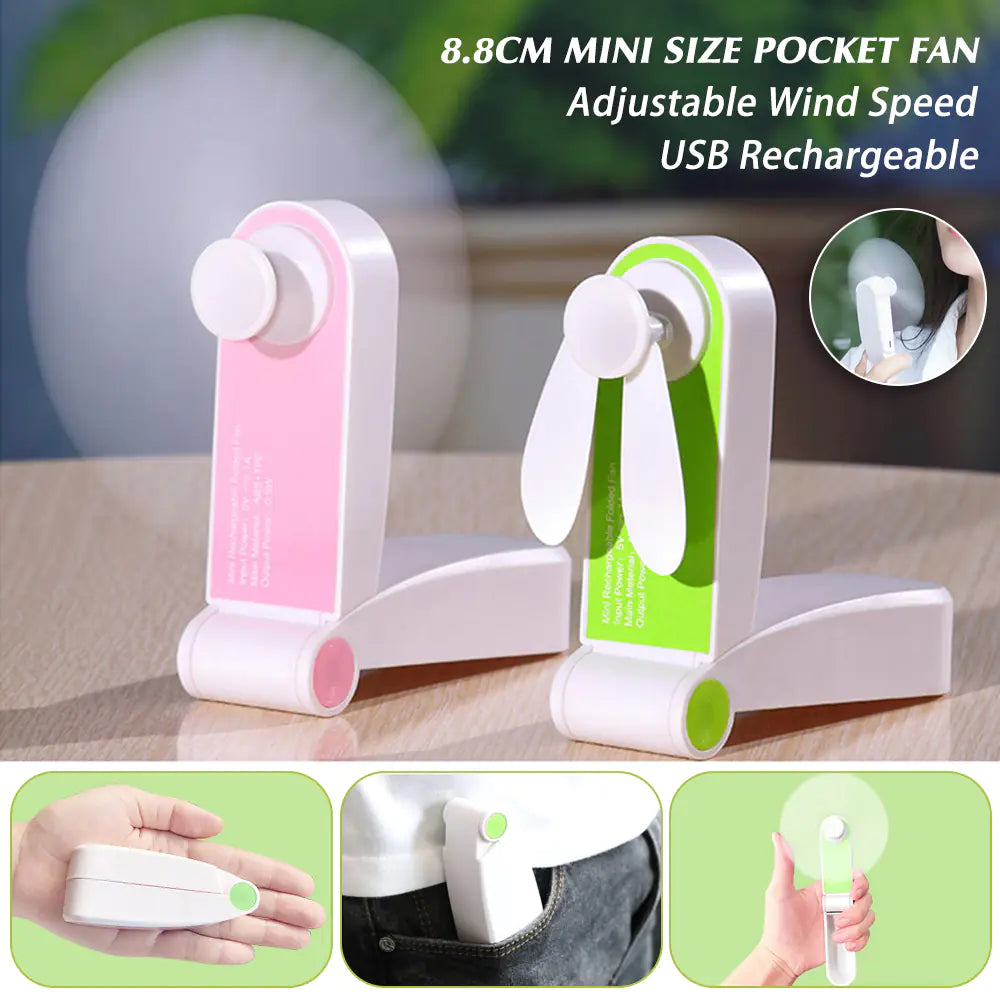 USB Rechargeable Mini Handheld Pocket Fan