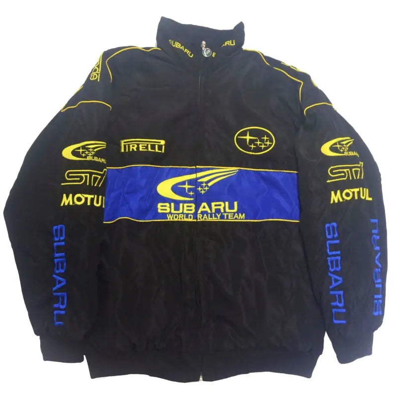 F1 Motorcycle Racing Jacket with Vintage Embroidery