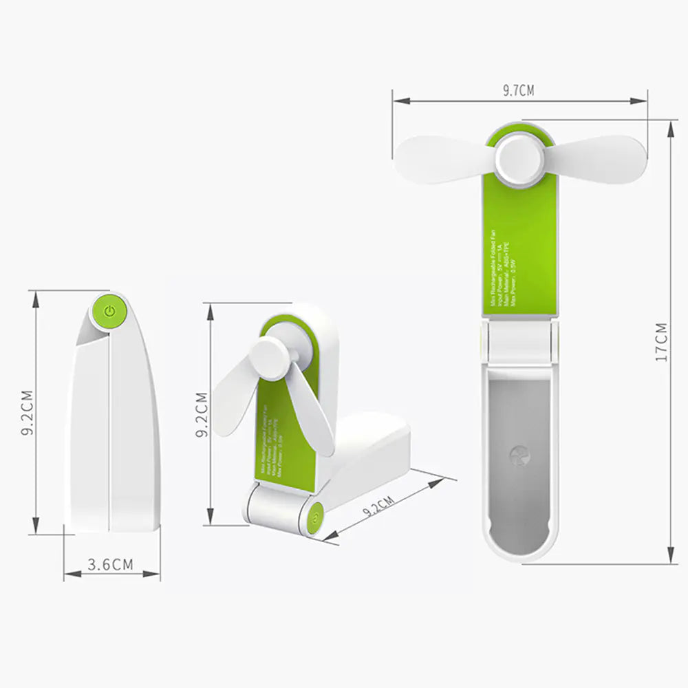 USB Rechargeable Mini Handheld Pocket Fan