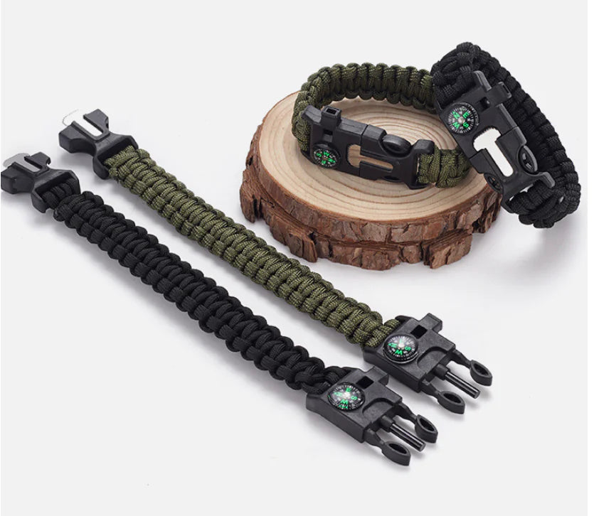 High Decibel Whistle Bracelet with Fire Starter (In Stock)