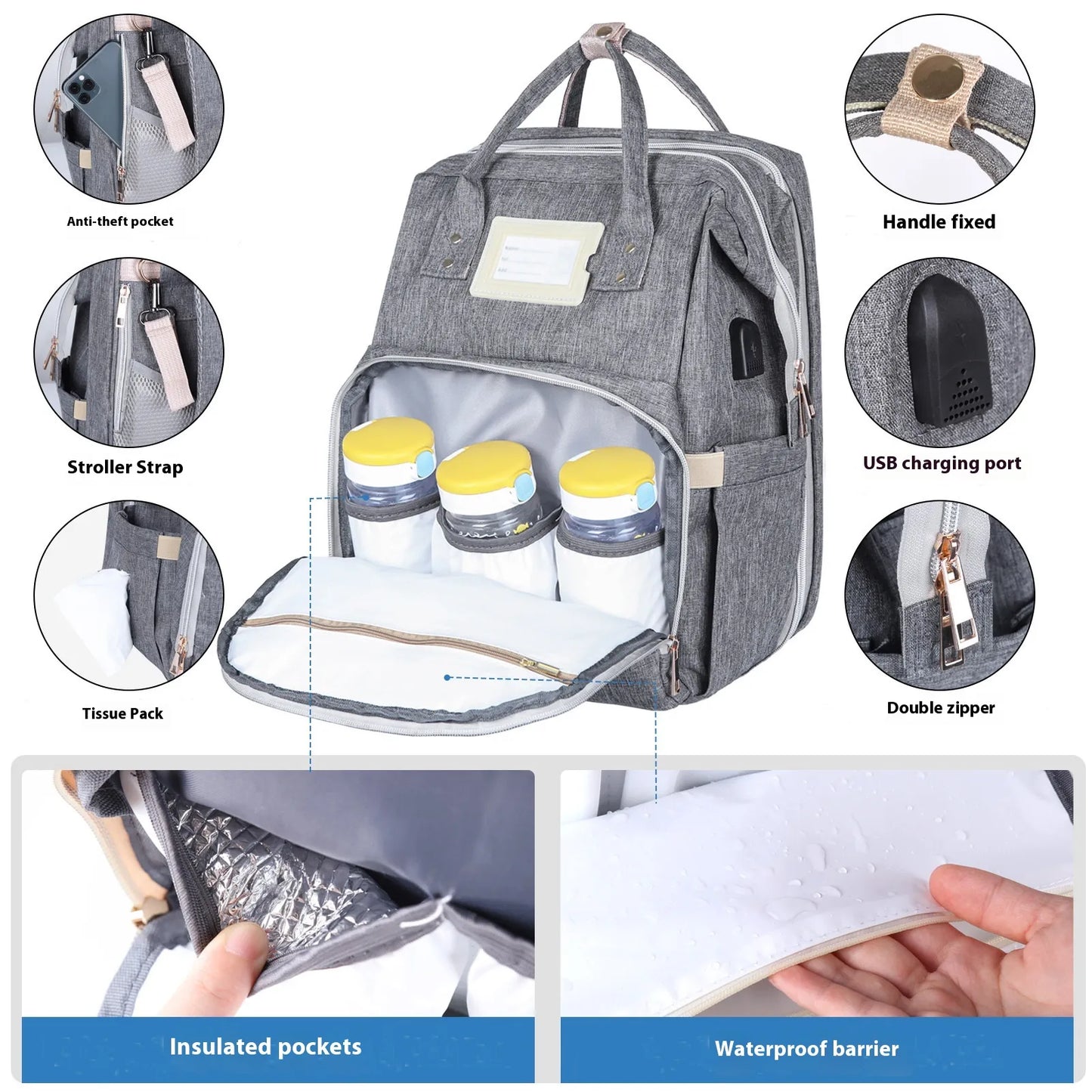 Large Multifunctional Mummy Backpack