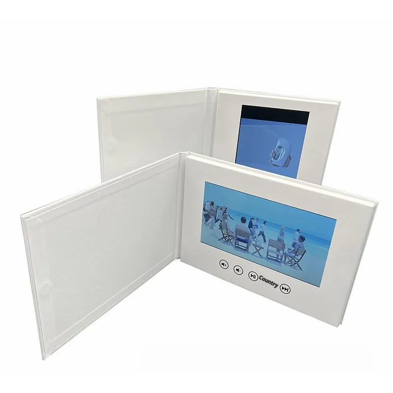 7-inch White Hardcover Video Brochure Card