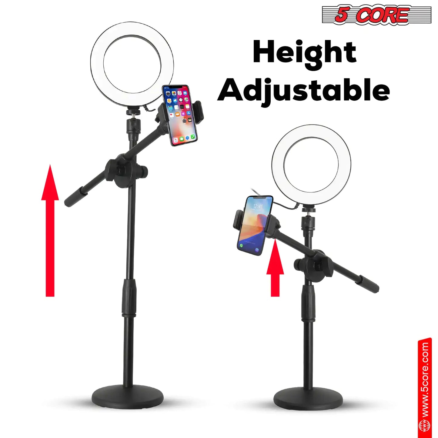 6 inch Ring Light with Cell Phone Stand Adjustable Ring light Angle LED Circle Light w Phone Holder