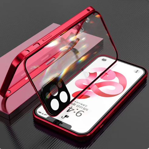 Double Sided Glass Snap Lock Case For iPhones by Anti Spier