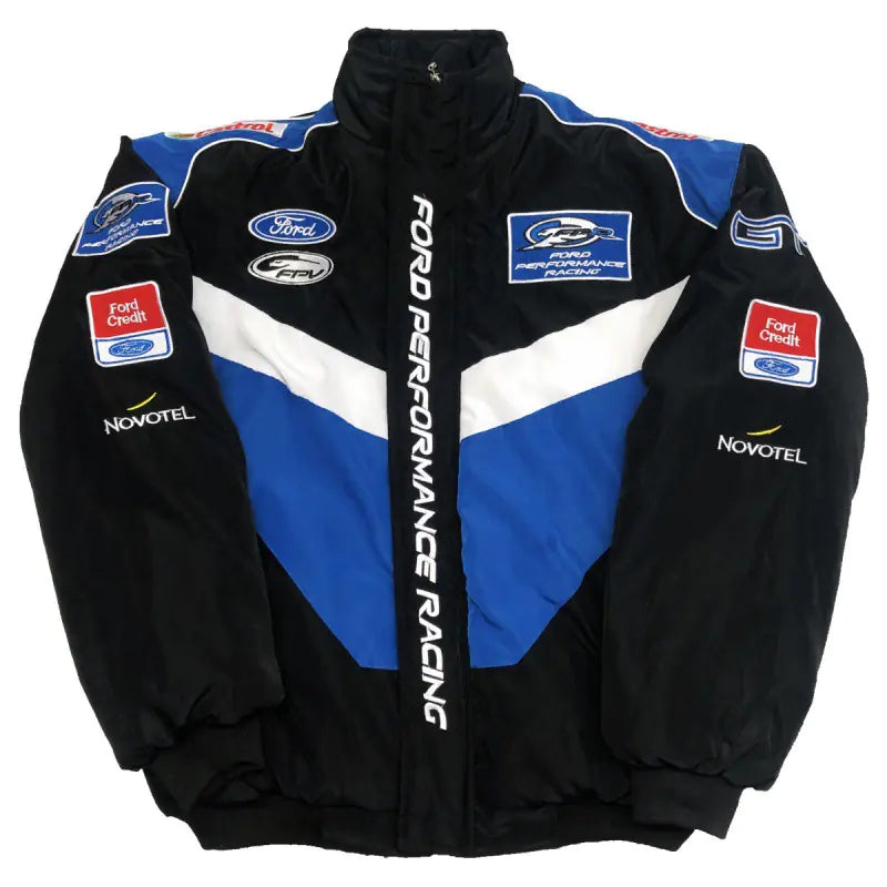 F1 Motorcycle Racing Jacket with Vintage Embroidery